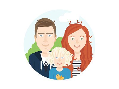 Navy Blur Family character design eyes faces family hair illustration kid navy blur nudds people