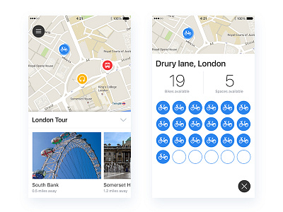 Tour Cheetah App app audio bike bus london maps nudds tour ui