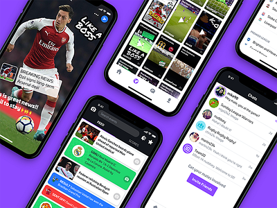 App Update! bottom nav camera chats feed football list live news nudds scores sport videos