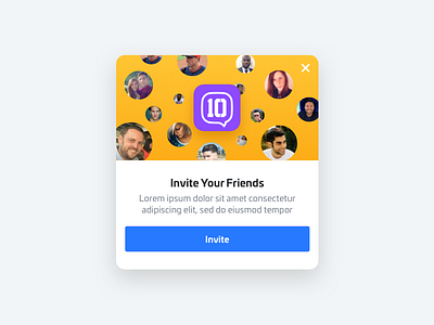 Invite Modal avatars friends invitation invite modal nudds overlay pop up share