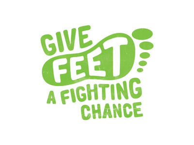 Give Feet A Fighting Chance branding feet green kcp kenya logo non profit nudds texture