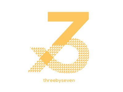 3x7 Logo 3x7 branding clean logo merge nudds seven three triangles yellow