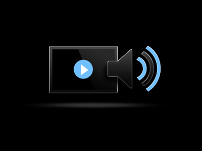 Video & Audio Media Icon 3d audio black glossy icon nudds play shiny sound ui video web