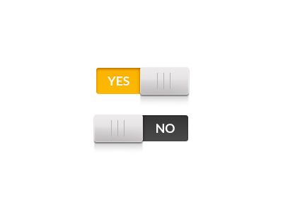 Yes/No Slider buttons dark grey no nudds options slider subtract ui yellow yes
