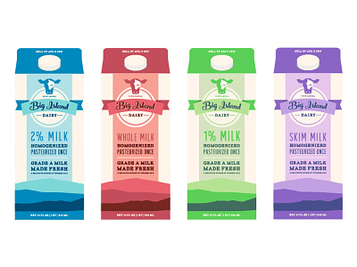 Big Island Dairy Milk Cartons carton cow dairy hawaii local logo milk packaging