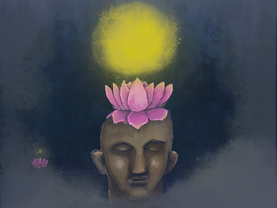 Introspect buddhism digital art procreate