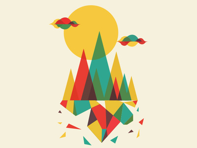 Hills & Sunshine designer photoshop illustrator dribbble shot inspiration flatdesign illustraion