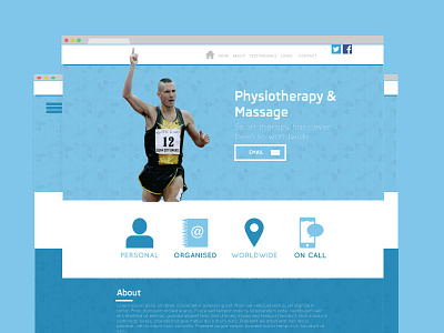 David Campbell Website blue brand colours physio quicksand running type website