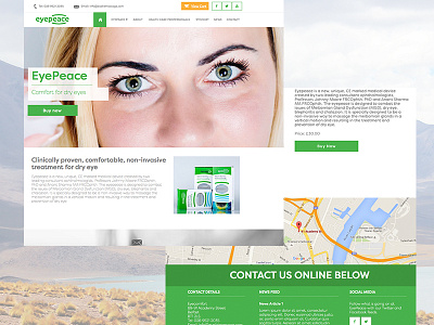 Eyepeace Website design eye health eyes green website