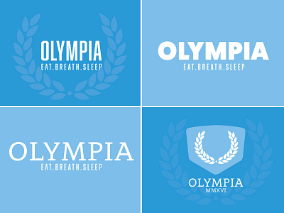 Olympia logo blue brand logo olympics style wreath