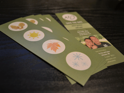 Save the Date Bookmark bookmark earth green illustration mushroom save the date seasons wedding