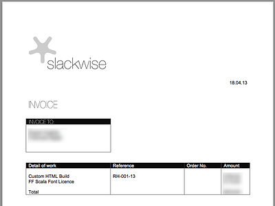 slackwise Invoice design logo slackwise stationary