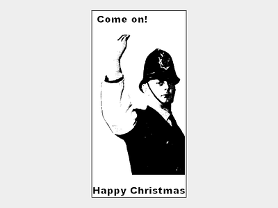 Christmas Card bobby come on copper happy christmas lo fi peeler policeman