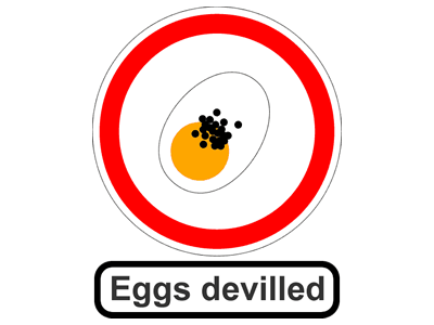 Devilled Eggs caviar devilled eggs roadsign sign