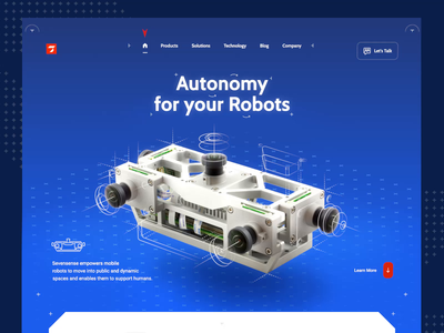 Sevensense - Landing Page 🤖 after effects animation design home page landing page layout motion robot sevensense ui web web design website www