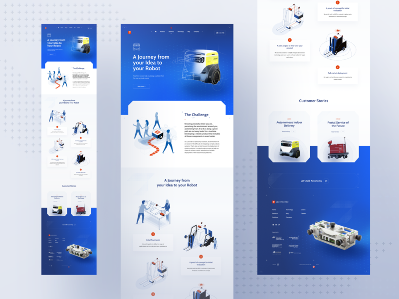 Sevensense - Solutions Page 🤖 design home page illustration landing page layout robot sevensense ui web web design website www