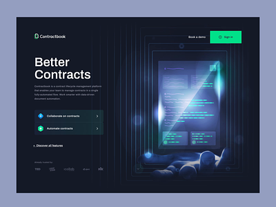 Contractbook Homepage 2.0 animation branding contractbook design graphic design home page illustration landing landing page layout motion graphics ui web website www