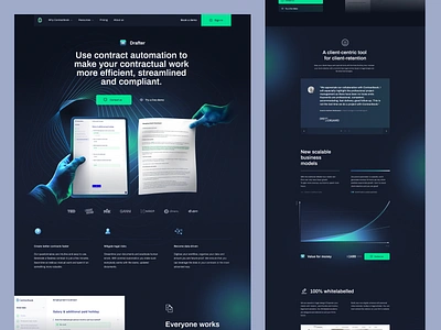 Drafter - Contractbook branding contractbook design landing page layout ui web website www