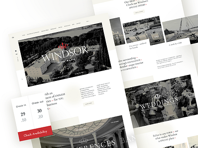 Windsor Website home page hospitality landing page ui web webdesign website www