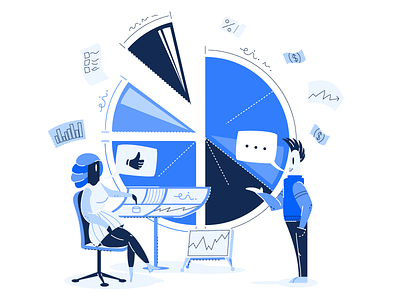 💸 Spending Management Illustration 💸 blue character graph illustration money product task