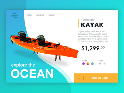 Kayak Store canoe kayak layout outdoor outdoor store product page ui ux water web web design website