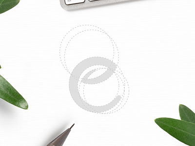 Letter E construction geometic green grid logo leaf letter e logo plant