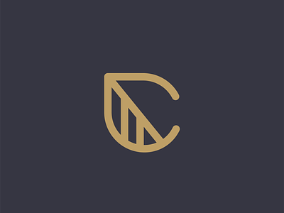 C leaf design icon leaf logo logomark luxury symbol