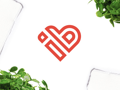 IB Heart Logo heart icon logo logomark love monogram
