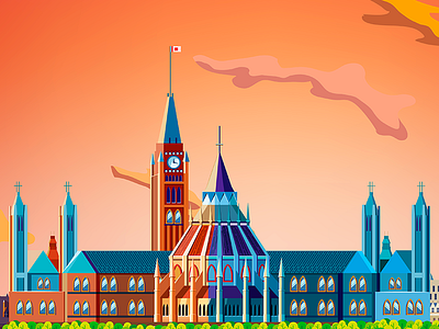 Ottawa City Illustration 2d canada capital city colorful illustrtion ottawa