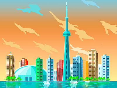 Toronto City Illustration 2d city illustration illustration toronto