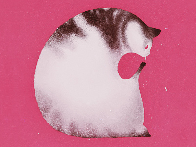 Letter C animal cat cat illustration cat logo cats design design art illustration kitty lettering logo pink texture