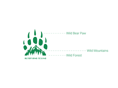 Italian Mountain Resort Logo animal logo bear logo forest logo logo logotype nature logo paw logo wild logo