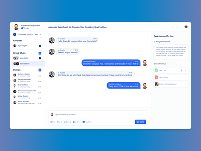 Student chat interface chat dashboard design product design ui ux