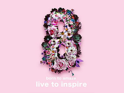 Live to inspire 8 beauty collage flowers hanmade march mask postcard spring