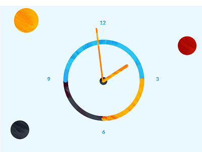 Clock 2d clock clock app flat illustracion texture time watch design