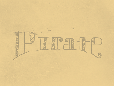 Pirate hand drawn pirate type typography word word a day