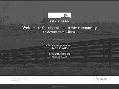 Tods Hill Splash Page splash page ui web design wier stewart