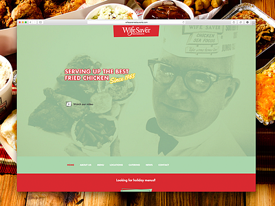 Wifesaver Website fried chicken one page restaurant single page ui ux web web design website wierstewart wifesaver