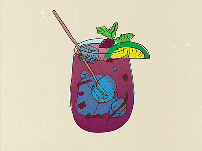 Berry Lime Drank Illustration berry cocktail drink illustration lime web web design wierstewart