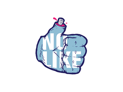 No Like design drawing graphic design illustration thumbs up typography