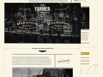 Wm Farmer & Sons Web Design badge hotel hudson restaurant texture web design website