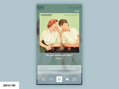 DAILY UI // 009: Music Player daily ui design mobile mobile design music player player product design ui user interface