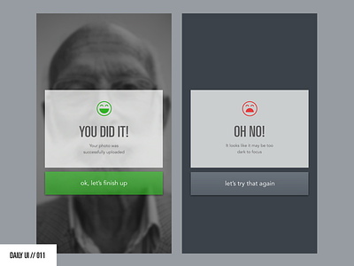 DAILY UI // 011: Error/Success daily ui error mobile mobile design product design success ui user interface