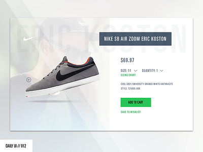 DAILY UI // 012: Ecommerce (Single Item) daily ui design ecommerce nike product design shoes ui user interface