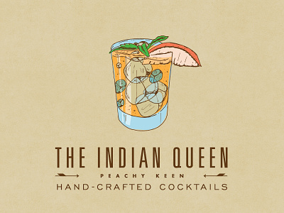 Indian Queen Drink Illustrations: Peachy Keen cocktail drinks illustration