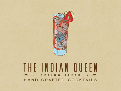 Indian Queen Drink Illustrations: Spring Break cocktail drinks illustration