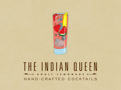 Indian Queen Drink Illustrations: Adult Lemonade cocktail drinks illustration