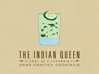 Indian Queen Drink Illustrations: Cool as a Cucumber cocktail drinks illustration