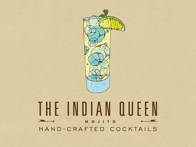 Indian Queen Drink Illustrations: Mojito cocktail drinks illustration