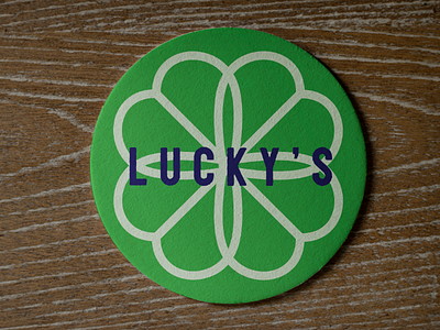 Lucky's Coaster branding coaster illustration logo mockup st pattys